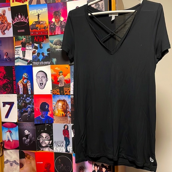 VS PINK Crossed V-Neck T-Shirt - Picture 1 of 4